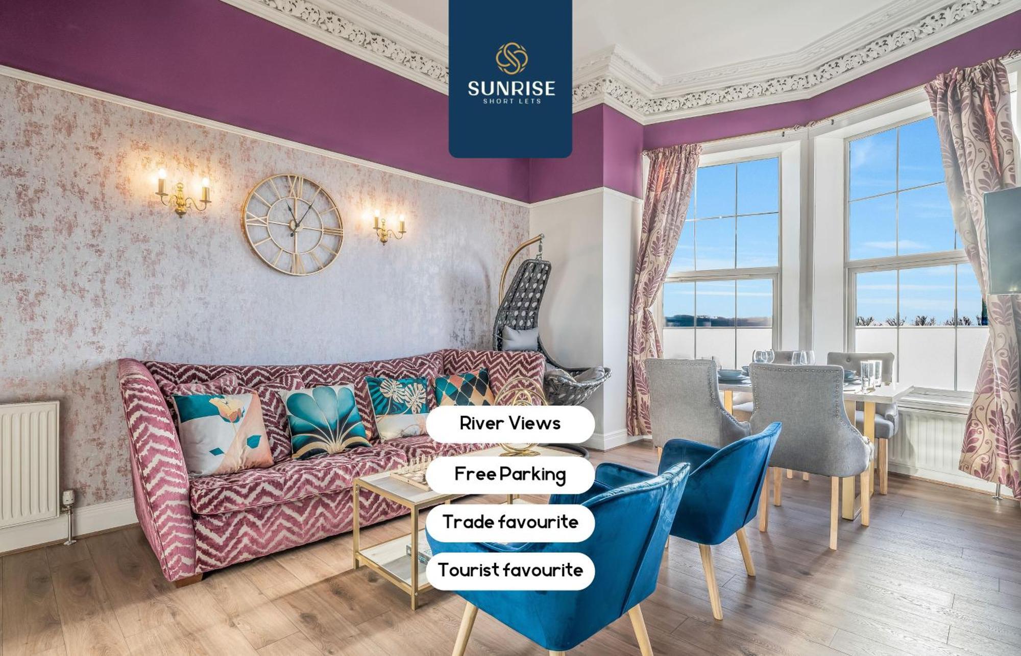 Presidential Apartment, Family Home, Luxury Bedrooms, 2 Rooms, 1 King Bed, 2 Single Beds, Free Wifi, Free Parking, Tourists, Business Travelers, Relocation, Beautiful River Views, - Long Stays, Invoice And Reduced Price Are Only Via Sunrise Short Let ダンディー エクステリア 写真